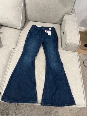 Judy Blue Pull On Super Flare Jeans Deep Blue Size 13/31